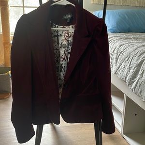Velvet burgundy blazer